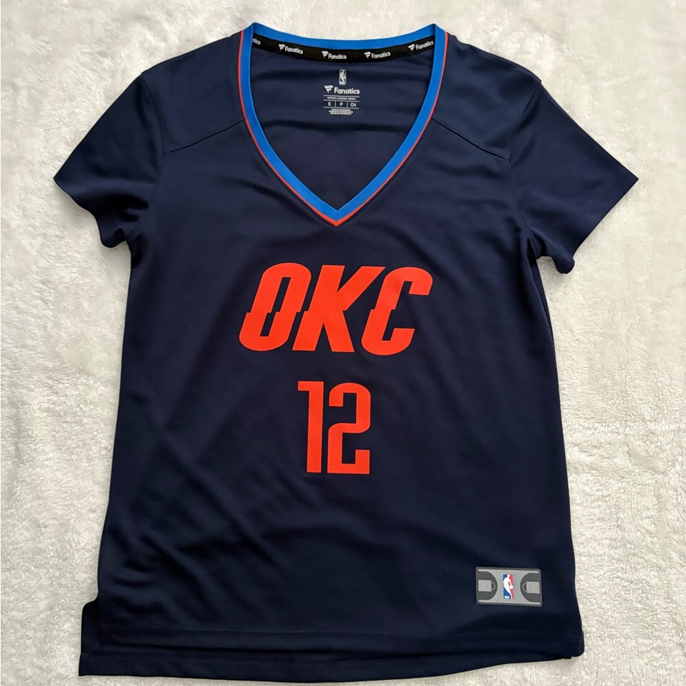 Fanatics Navy and Orange OKC Thunder V-Neck Jersey